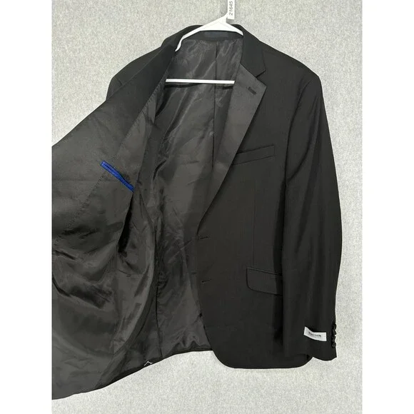 Kenneth Cole Reaction Tuxedo Jacket Men Size 38R Black Slim Fit Ready Flex NWT